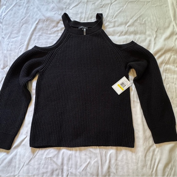 1.STATE Womens Cold ShoulderSweater Black Size M - Picture 8 of 8